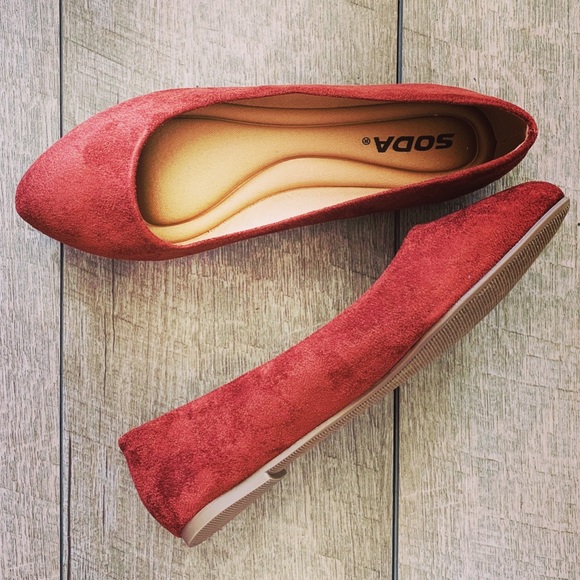 1 Left Soda Rust Brown Almond Toe Ballerina FLATS - Picture 4 of 8